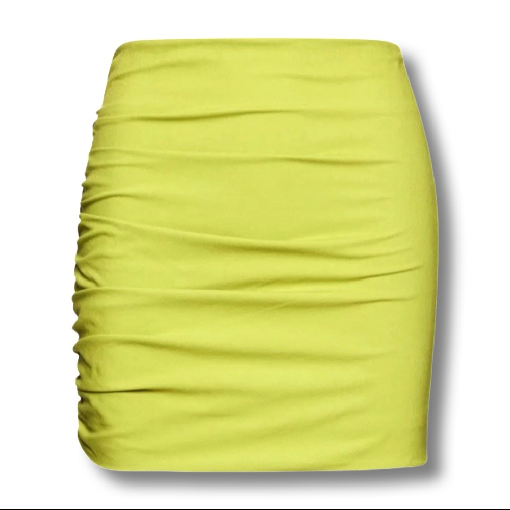 The Sei Lime Green Ruched Mini Skirt NWT Size 0 or XS